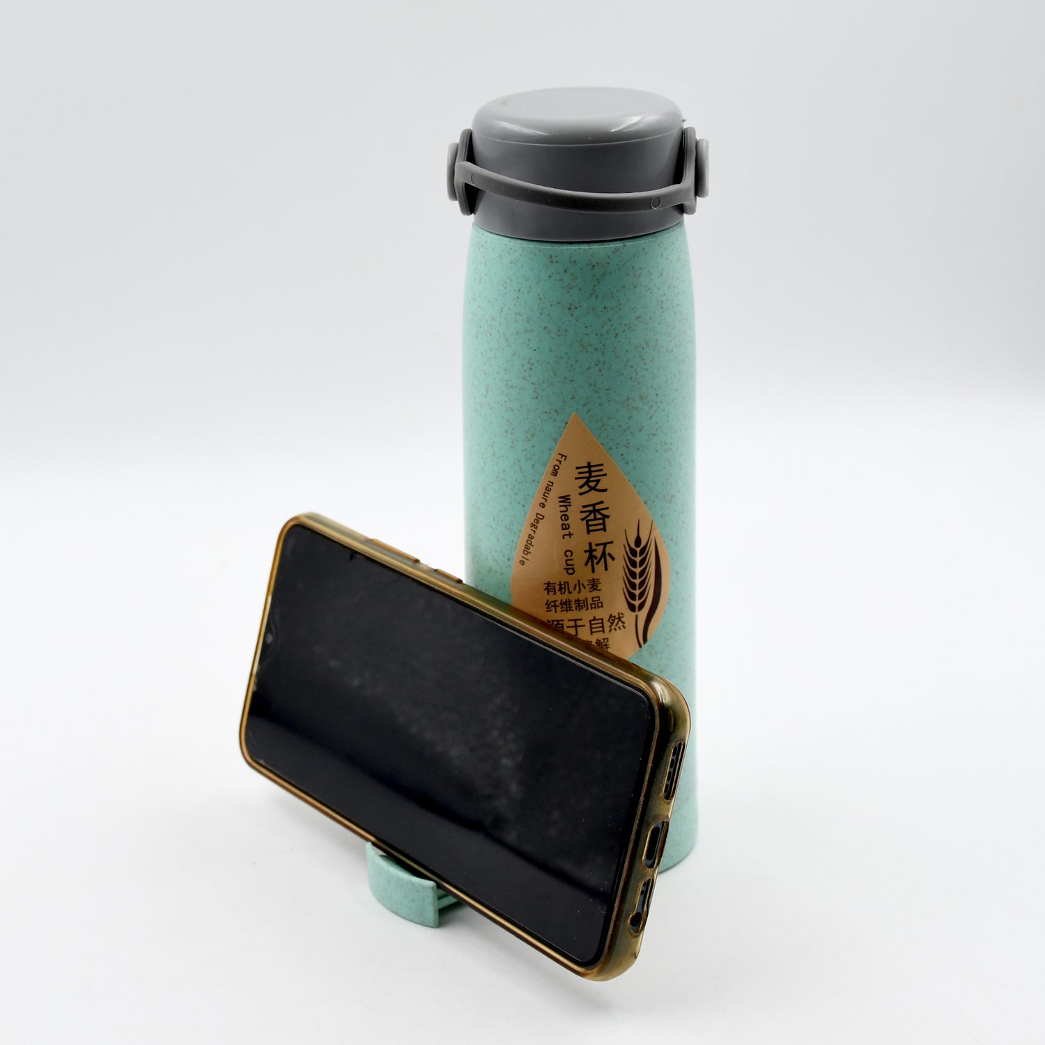 6951 High Portable Water Bottle Creative Wheat Fragrance Glass Bottle Water With Mobile Phone Holder Wide Mouth Glass Water 380ml (Moq - 80 Pc) 6951 High Portable Water Bottle Creative Wheat Fragrance Glass Bottle Water With Mobile Phone Holder Wide Mouth Glass Water 380ml (Moq - 80 Pc)